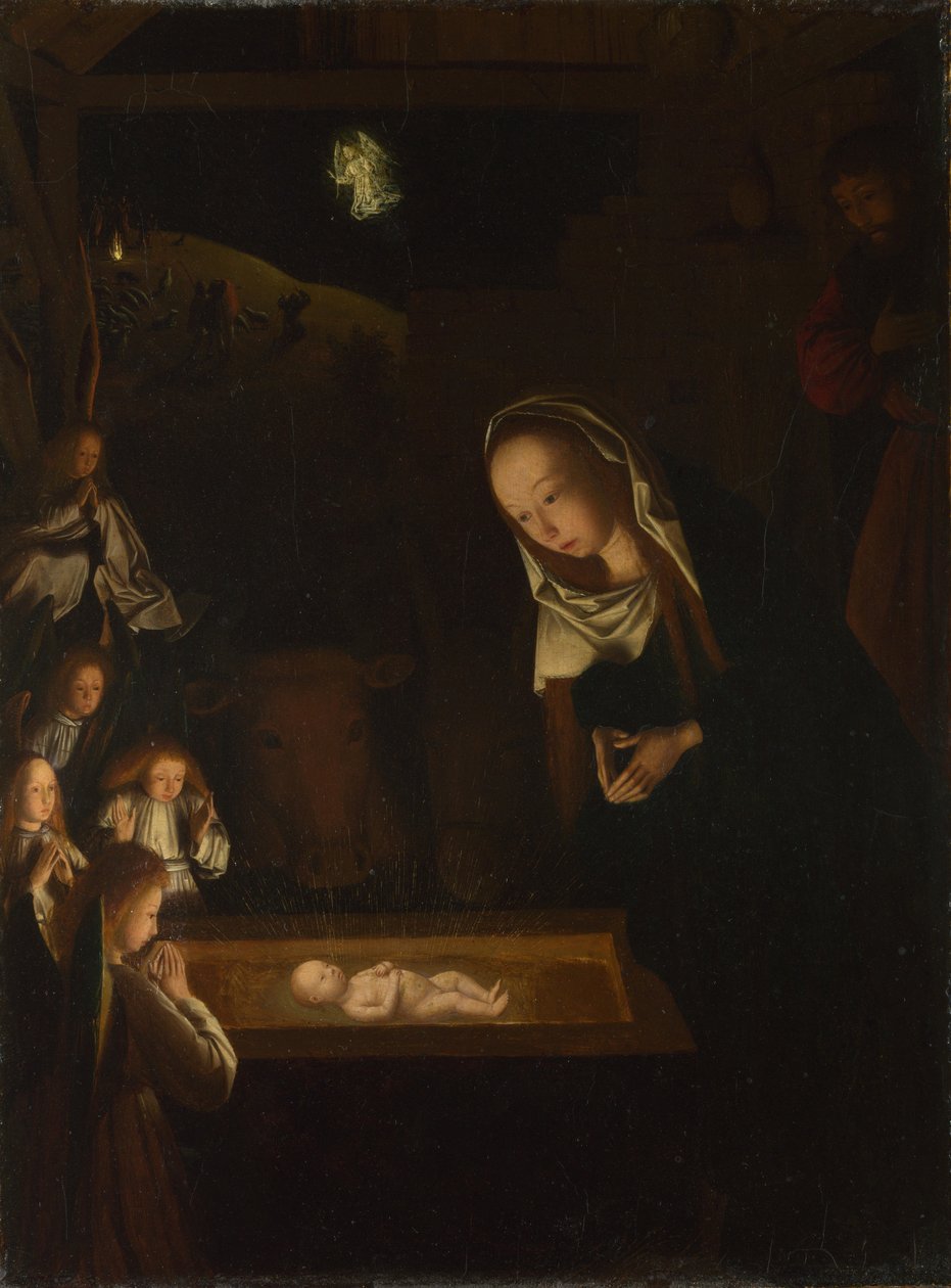 The Nativity at Night, ca. 1490 (olje på eik) av Geertgen Tot sint Jans