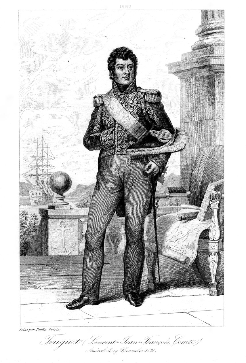 Laurent Jean Francois Truguet 1765-1831, fransk admiral, 1839. av Geille
