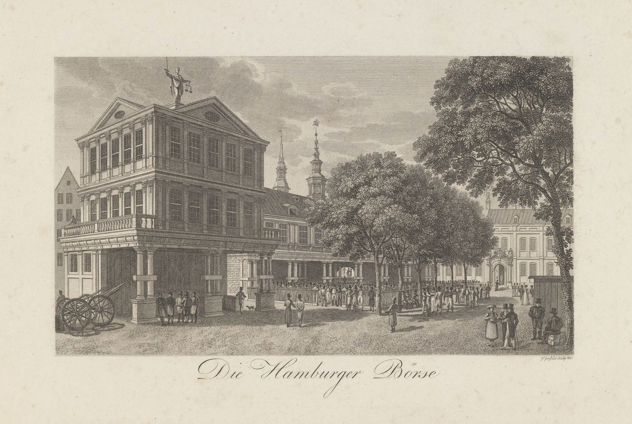 Den gamle børsen i Hamburg, 1822 av Geissler