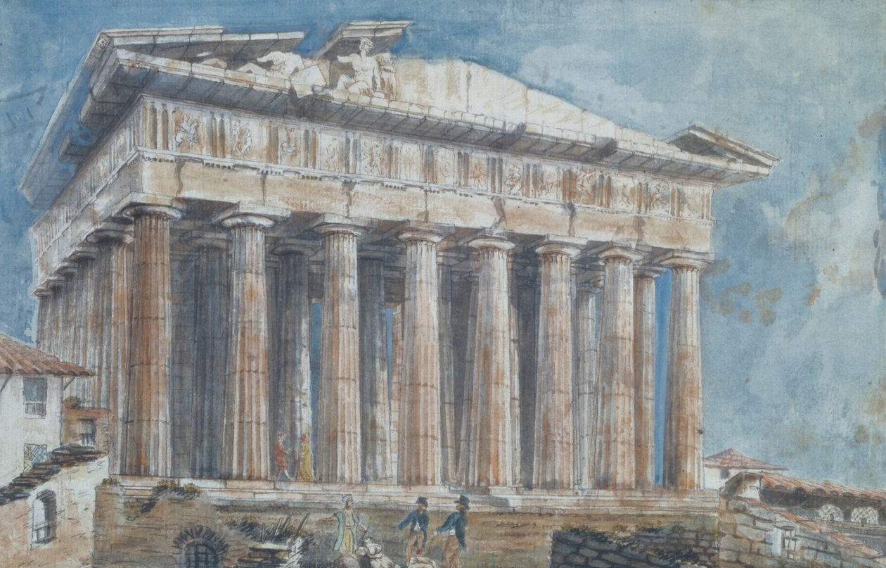 Fjernelsen av skulpturene fra Pedimentene til Parthenon av Elgin av Gell Sir William