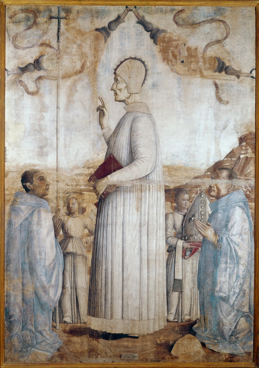 Lawrence Giustiniani eller Lorenzo Giustiniani (tempera på tre). av Gentile Bellini