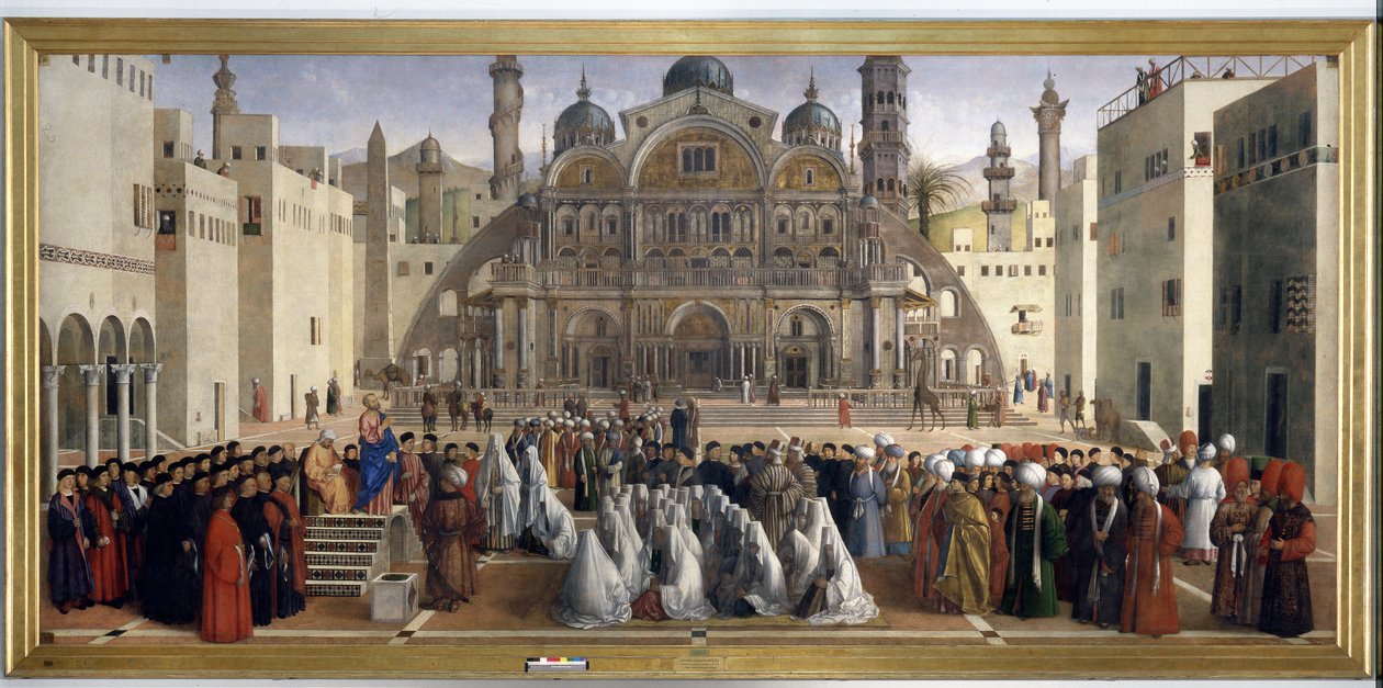 Markus preken på et torg i Alexandria i Egypt, 1504-07 av Gentile Bellini
