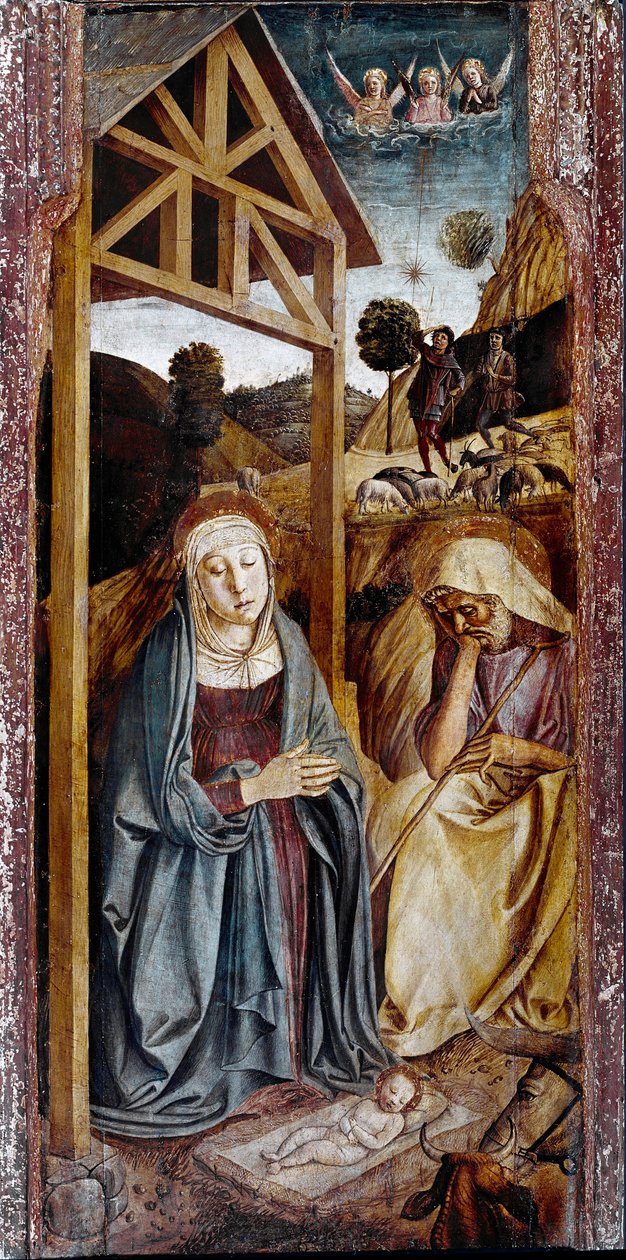 Fødselens triptyk: sentralpanel Maleri av Giovanni Bellini dit il Giambellino av Gentile Bellini