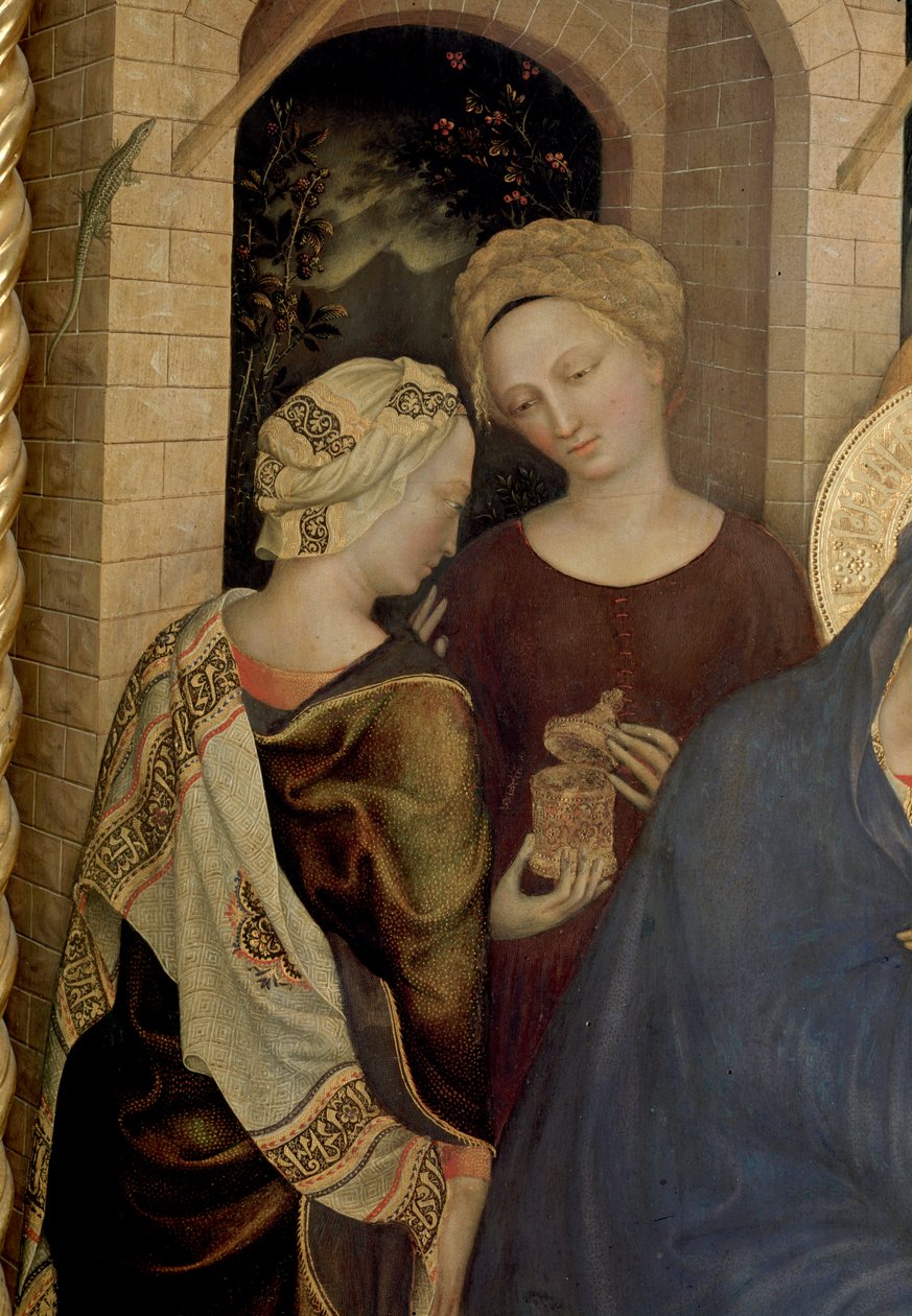 Tilbedelse av magiene. Detalj (maleri av Gentile da Fabriano