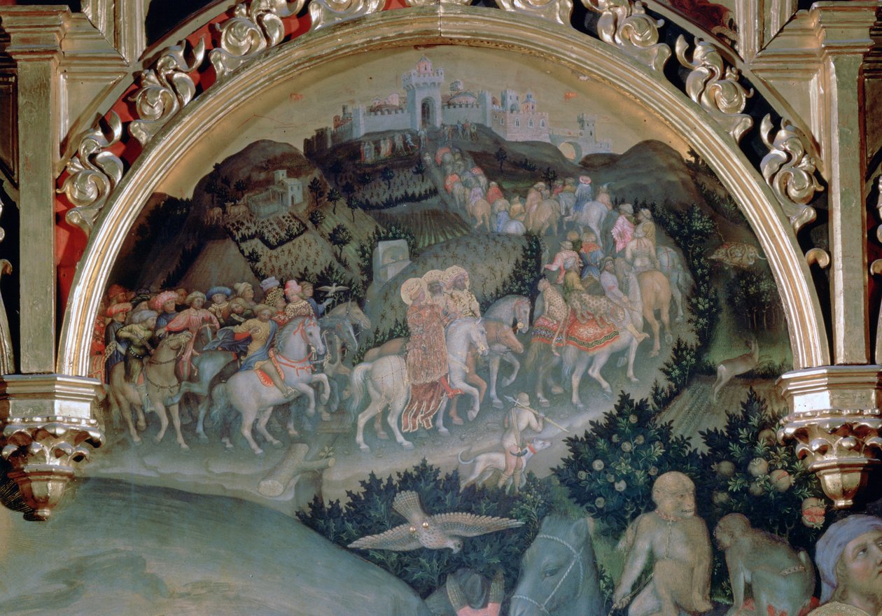 Adoration of the Magi Strozzi-altertavlen, detalj, 1423 av Gentile da Fabriano