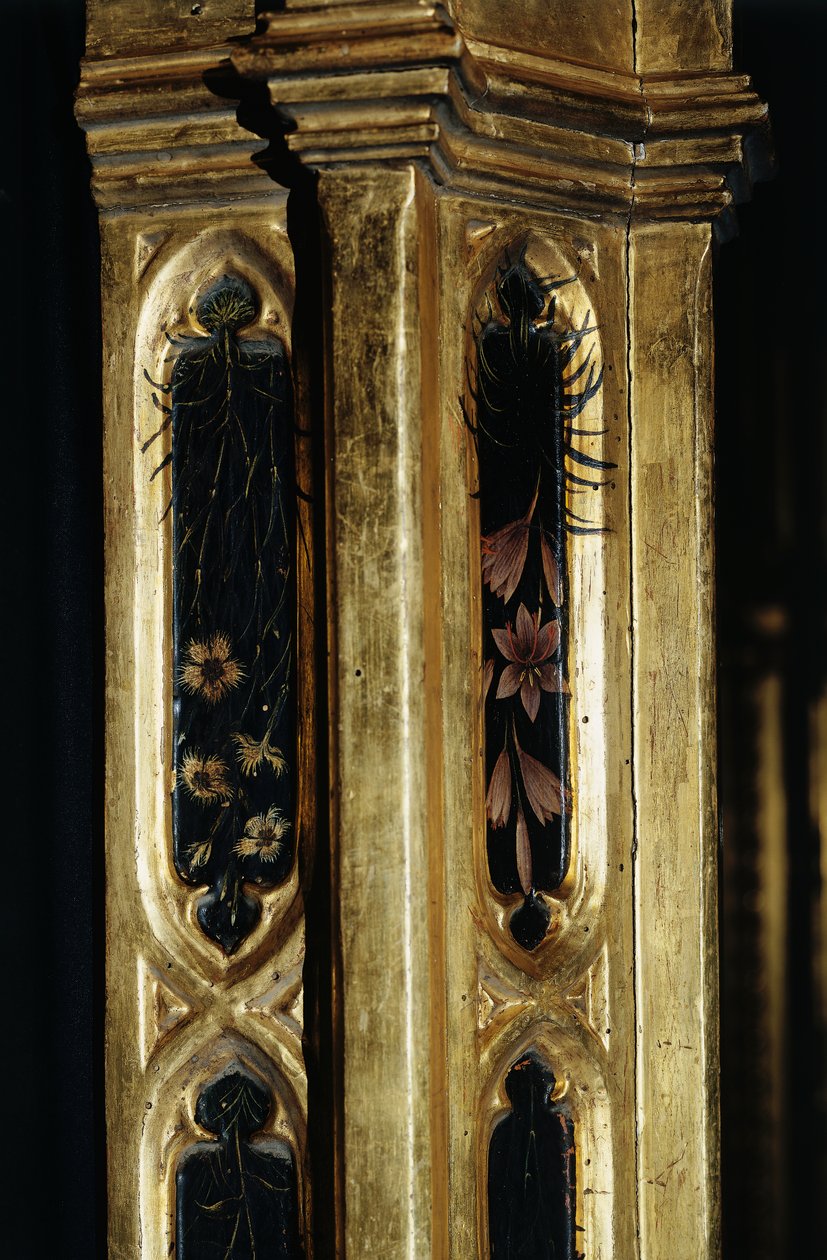Tilbedelse av Magi-detaljene på rammen av Gentile da Fabriano