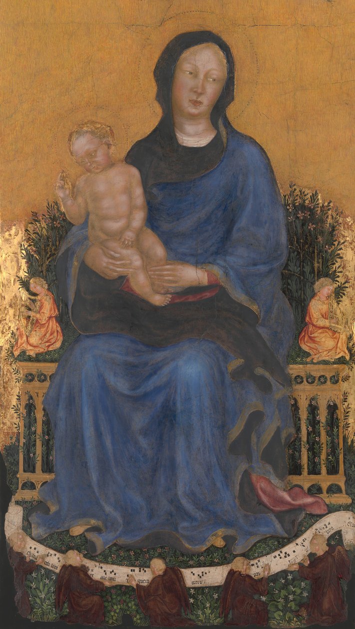 Madonna og barn med engler. av Gentile da Fabriano