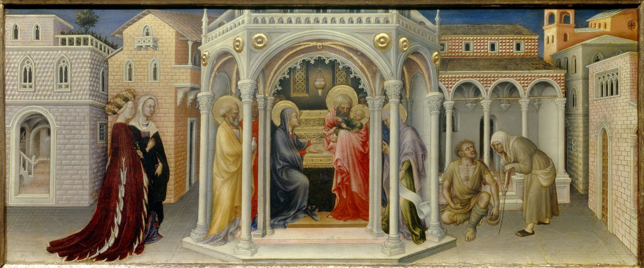 Presentasjon ved tempelet Tremaleri av Gentile da Fabriano (1370-1427) 1423 Søn. 0,26x0,66 m av Gentile da Fabriano