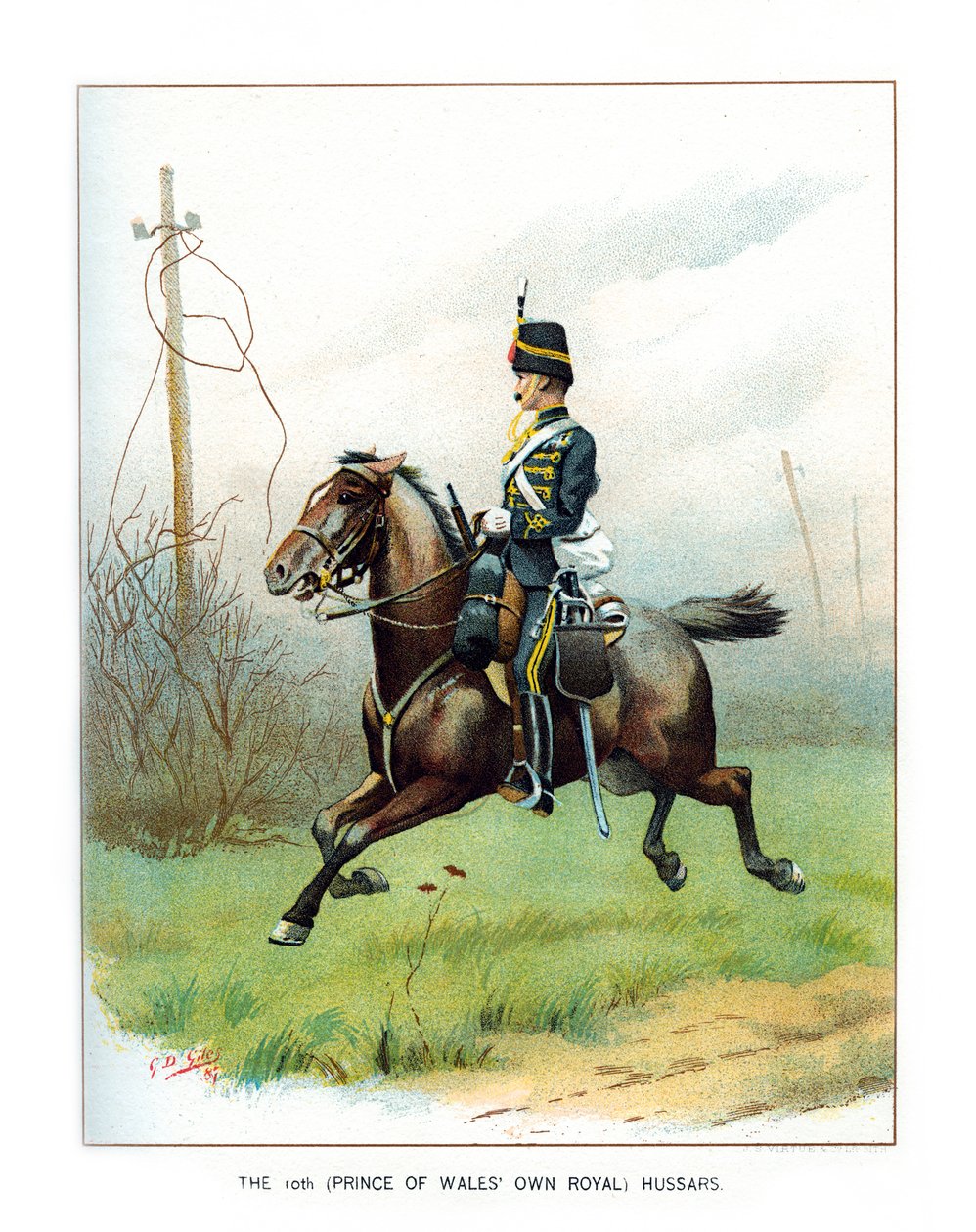 Den 10. prinsen av Wales eier kongelige husarer, c1890. av Geoffrey Douglas Giles
