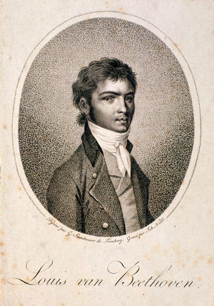 Portrett av Louis van Beethoven (1712-73) gravert av Johann Joseph Neidl (1776-1832) (mezzotint) av Georg Andreas Steinhauser