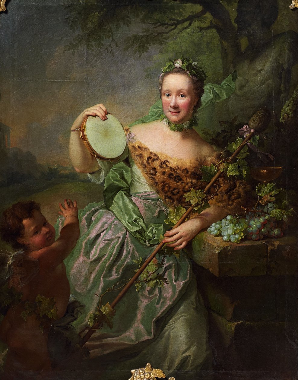 Portrett av Anna Regina von Olthoff som Bachhantin av Georg David Matthieu