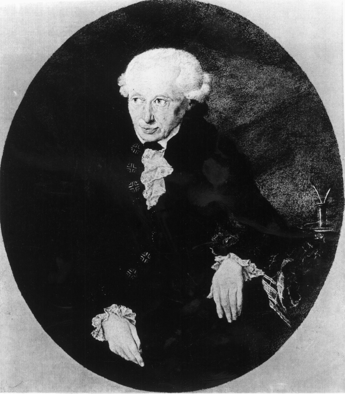 Portrett av Emmanuel Kant (1724-1804), utgitt av F. Bruckmann, 1905 (mezzotint) av Georg Dobler