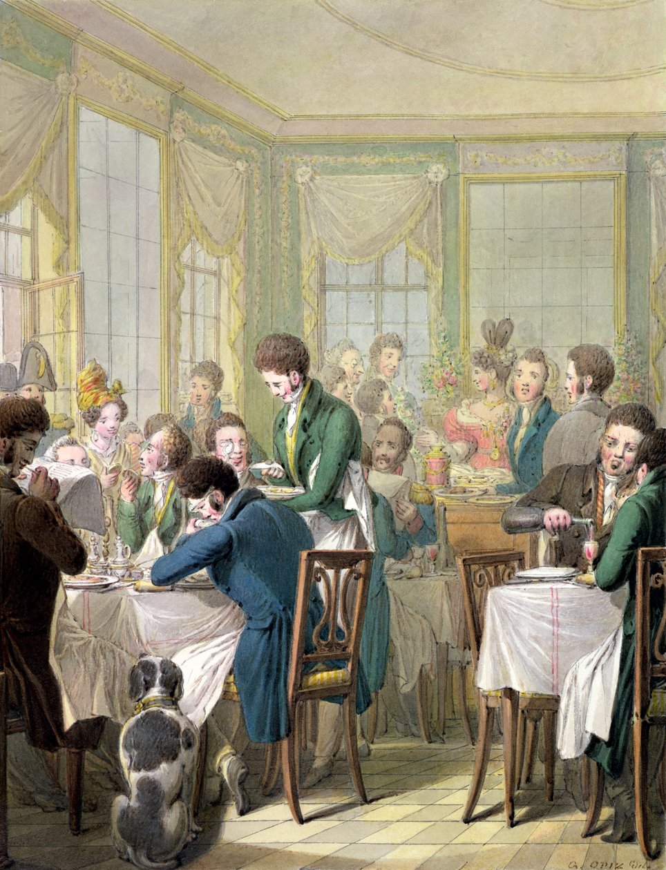 Restauranten i Palais Royal, 1831 av Georg Emanuel Opitz