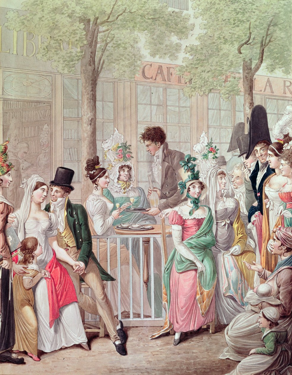 Terrassen til Cafe de la Rotonde i 1814 av Georg Emanuel Opitz
