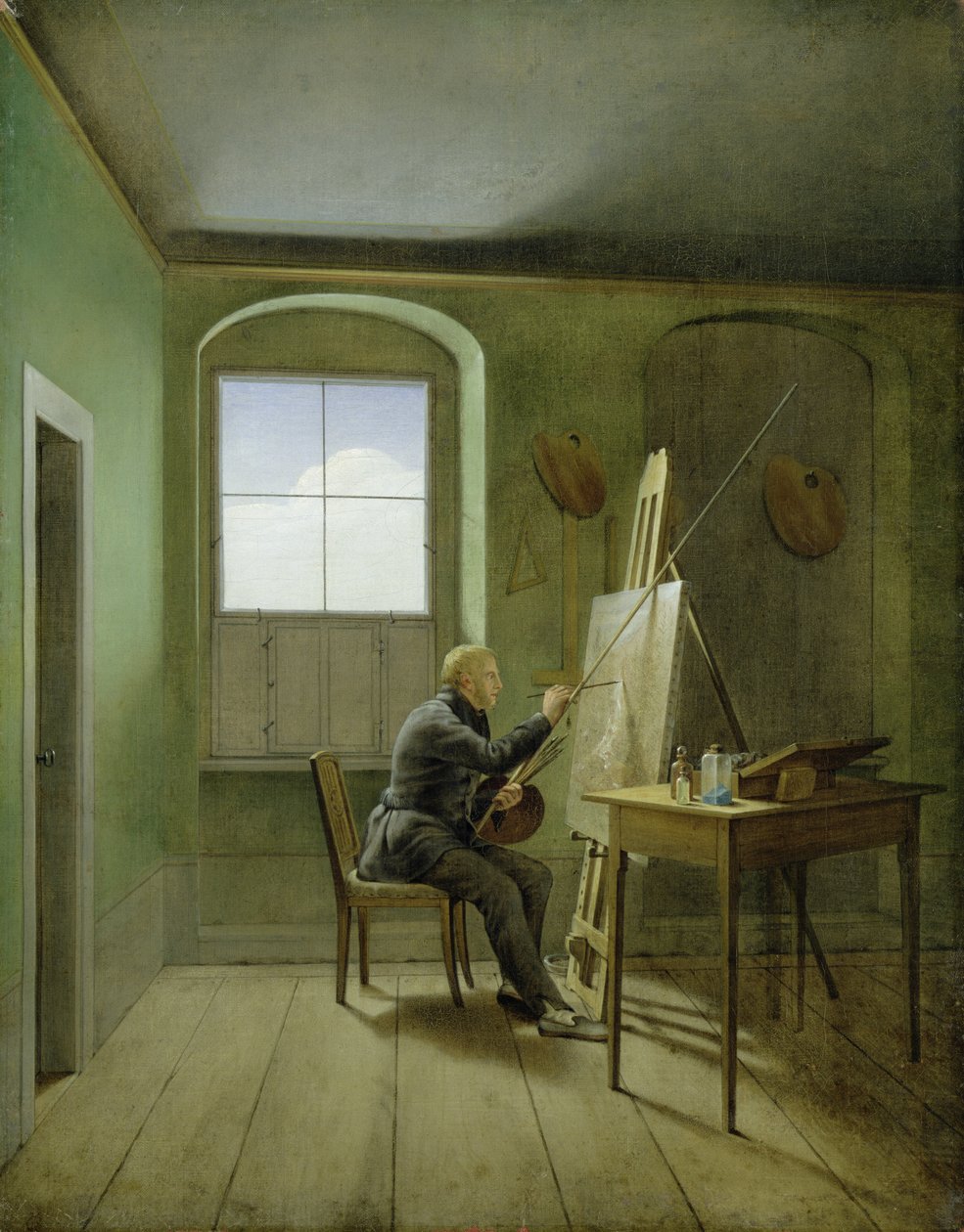 Caspar David Friedrich (1774-1840) i sitt studio, 1811 av Georg Friedrich Kersting