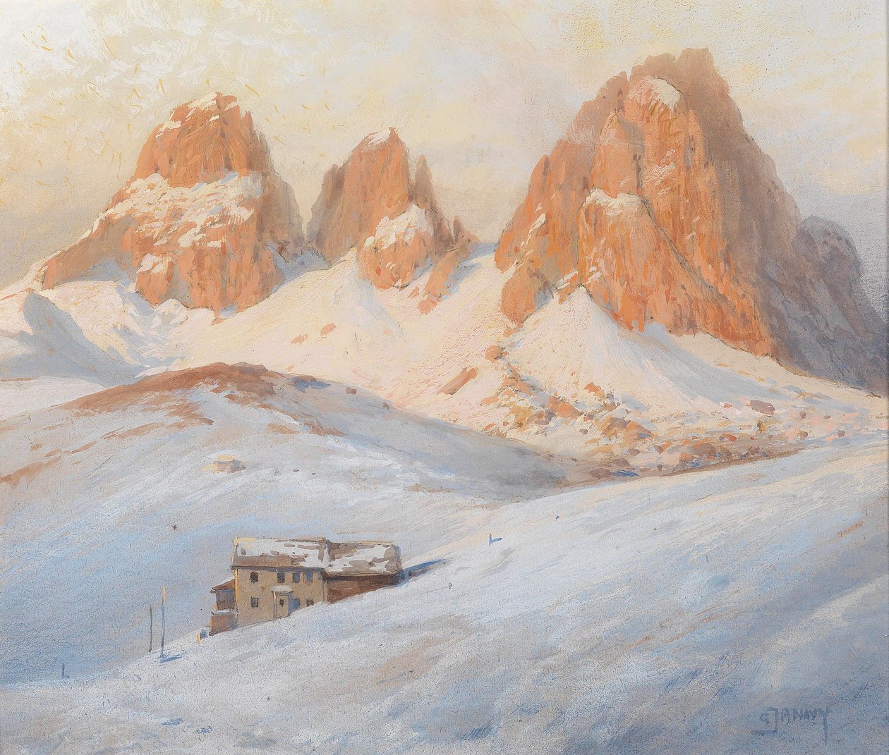 Sassolungo Group og Sella Pass i Dolomittene av Georg Janny