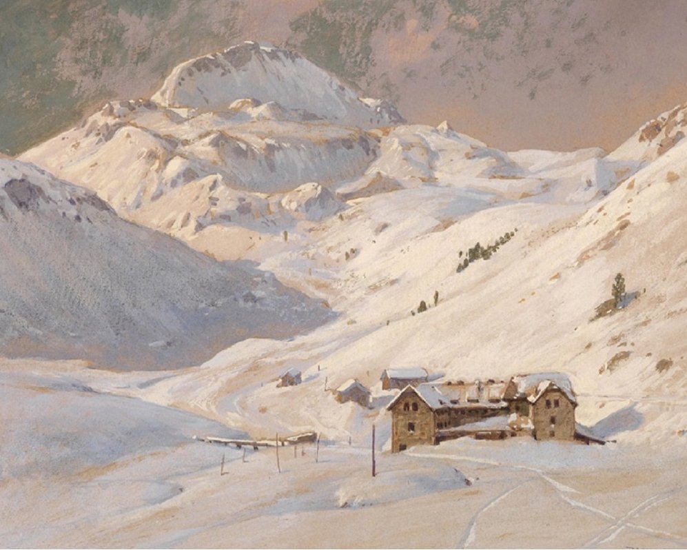 Seekar House og Mount Seekarspitze av Georg Janny