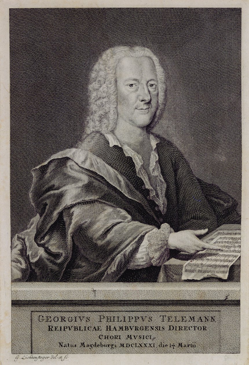 Portrett av Georg Philipp Telemann av Georg Lichtensteger