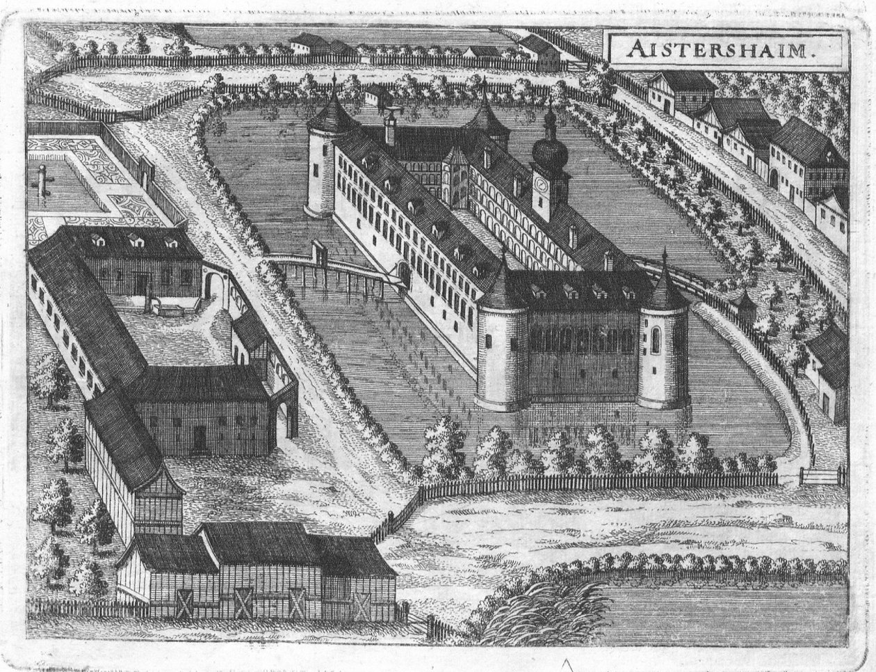 Aistersheim slott rundt 1674 av Georg Matthaus Vischer