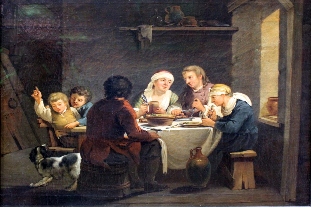 Familie til måltidet av Georg Melchior Kraus