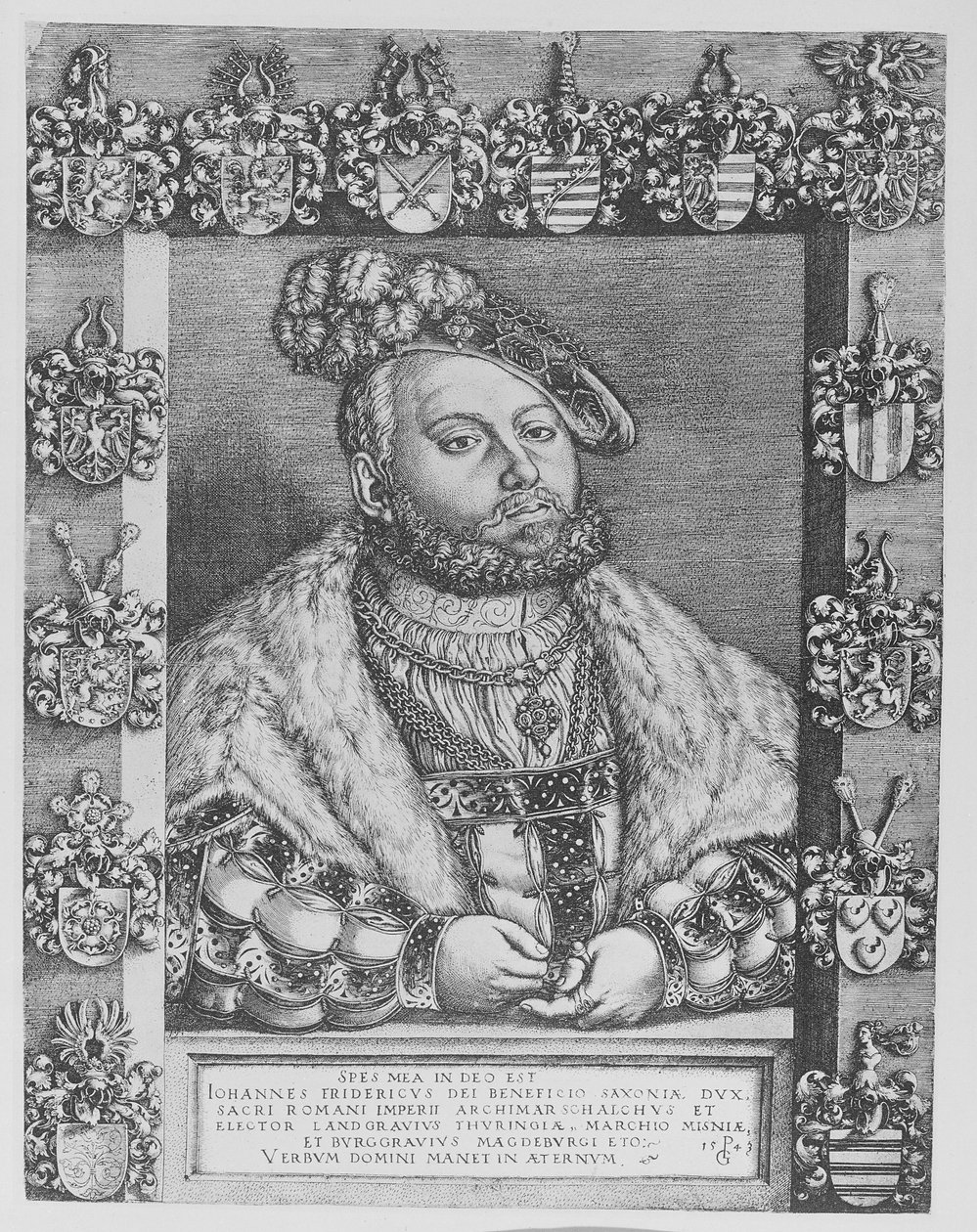 Johann Friedrich I, kurfyrst og hertug av Sachsen, 1543 av Georg Pencz