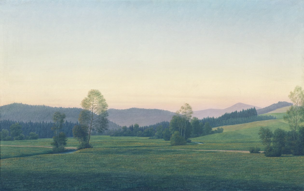 Bayersk landskap, 1933 av Georg Schrimpf