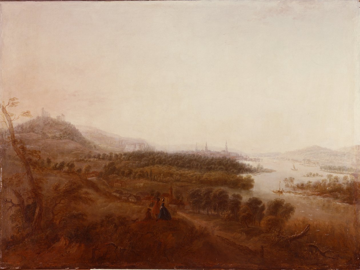 Utsikt fra Schloss Sanssouci, Potsdam, 1750 av Georg Wenzeslaus von Knobelsdorff