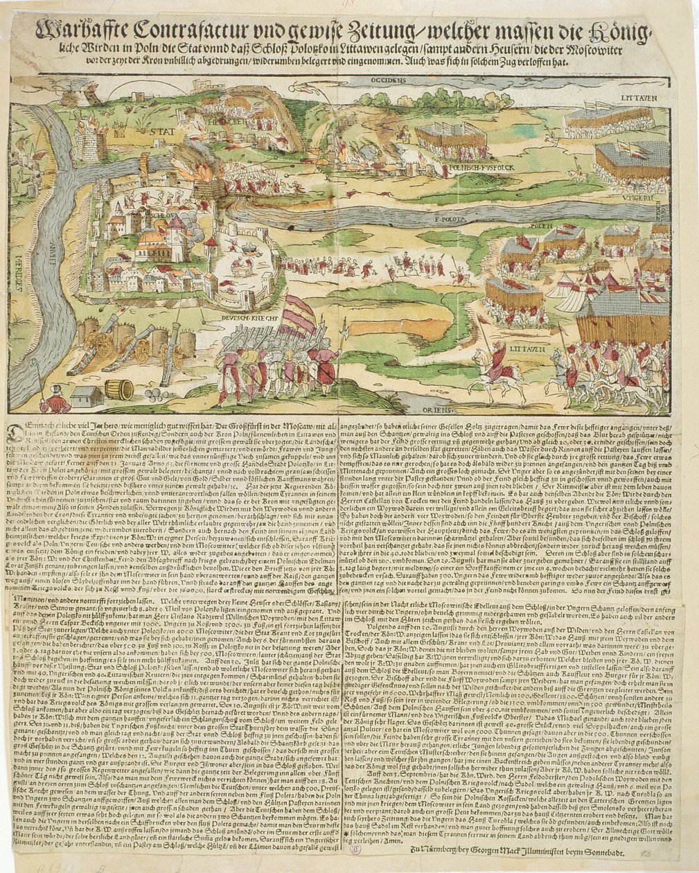 Utsikt over beleiringen av Polotsk av Stephen Bathory (1533-86) i 1579 av Georg the elder Mack