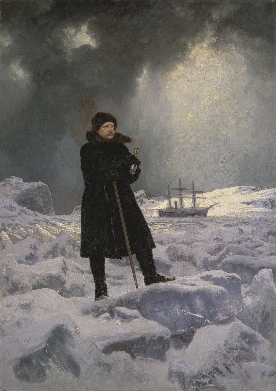 Le baron Adolf Erik Nordenskiold, explorateur de l'Arctique - Portrett av den arktiske oppdageren baron Adolf Erik Nordenskioeld (1832-1901), av Rosen, Georg von (1843-1923). Olje på lerret av Georg  Rosen