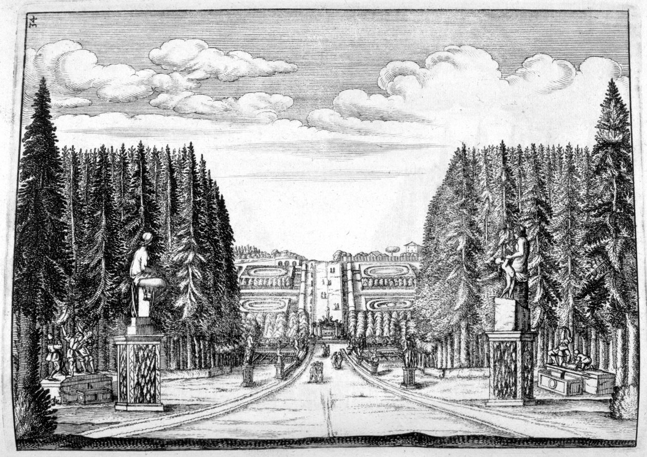 Slott og hagedesign, 1664 av Georg Andreas Bockler
