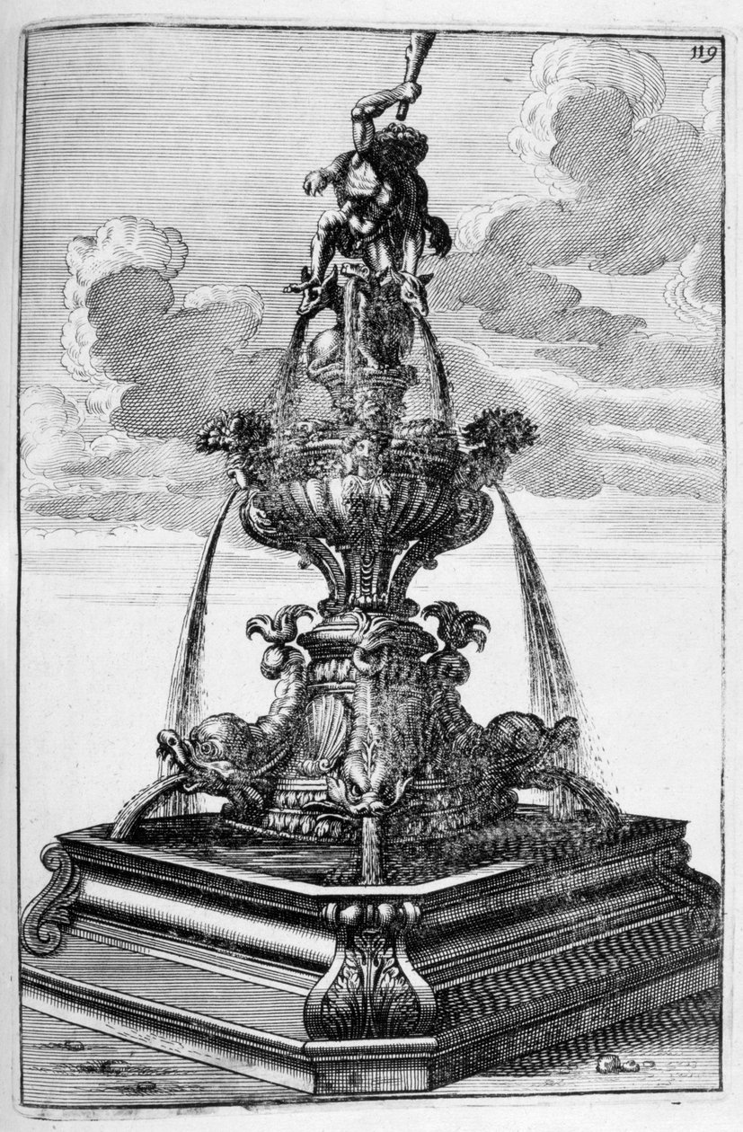 Fontenedesign, 1664 av Georg Andreas Bockler