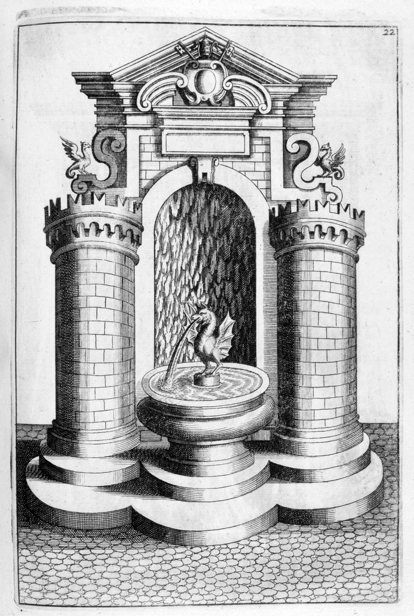 Fontenedesign, 1664 av Georg Andreas Bockler