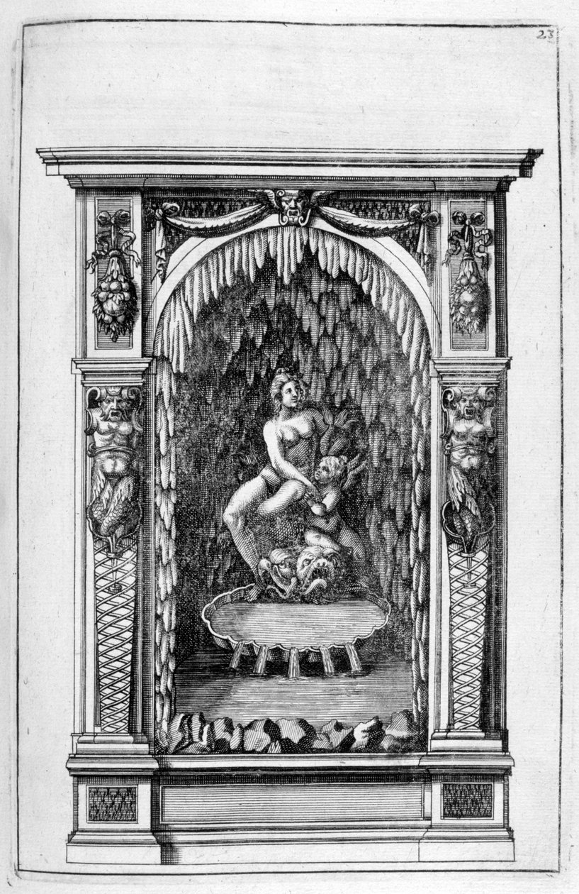 Fontene, grottedesign, 1664. av Georg Andreas Bockler