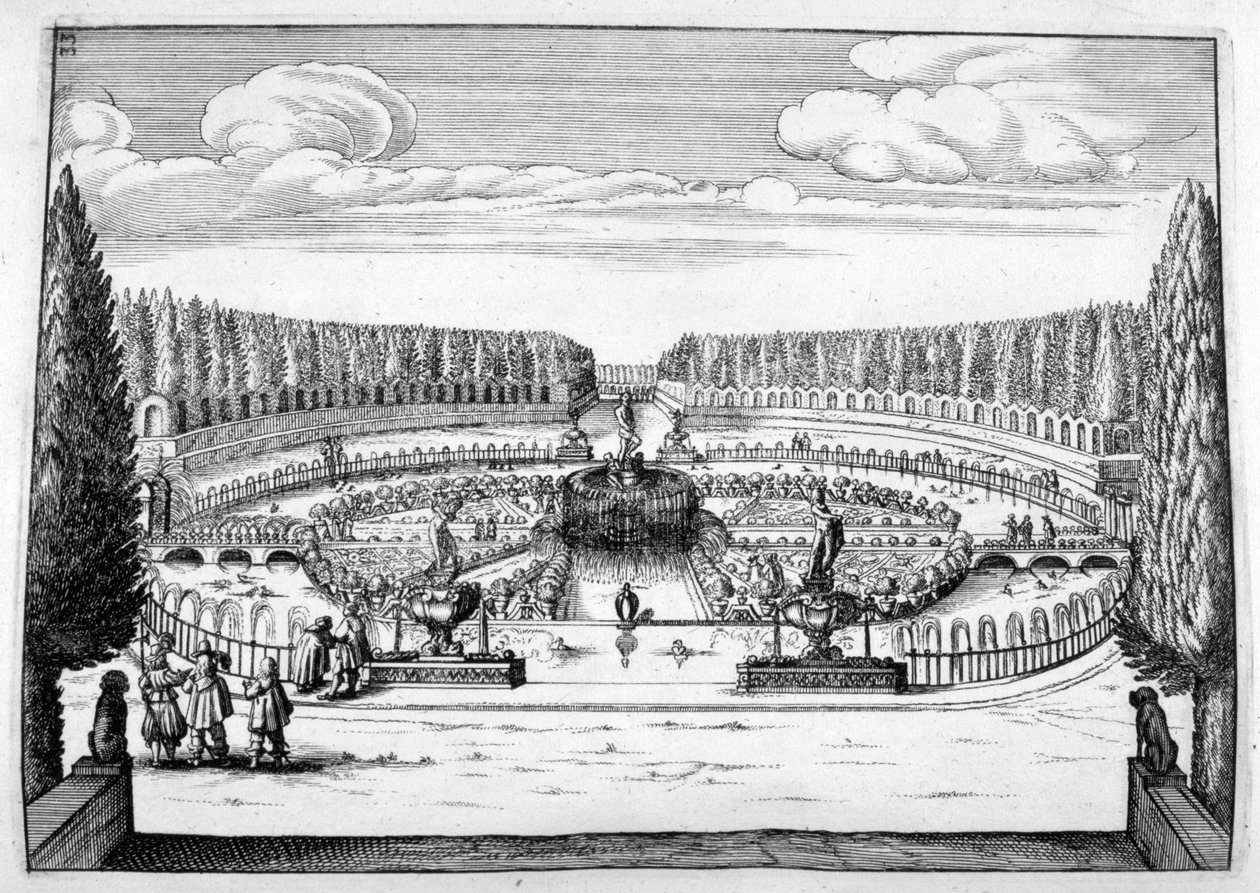 Dekorativ fontene og hagedesign, 1664 av Georg Andreas Bockler