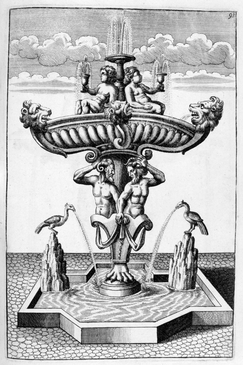 Dekorativ fontenedesign, 1664 av Georg Andreas Bockler