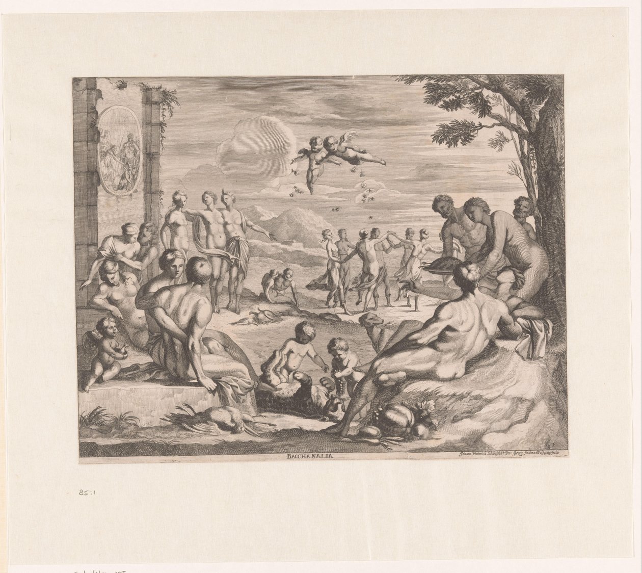 Bacchanal Bacchanalia (tittel på objekt) av Georg Andreas Wolfgang
