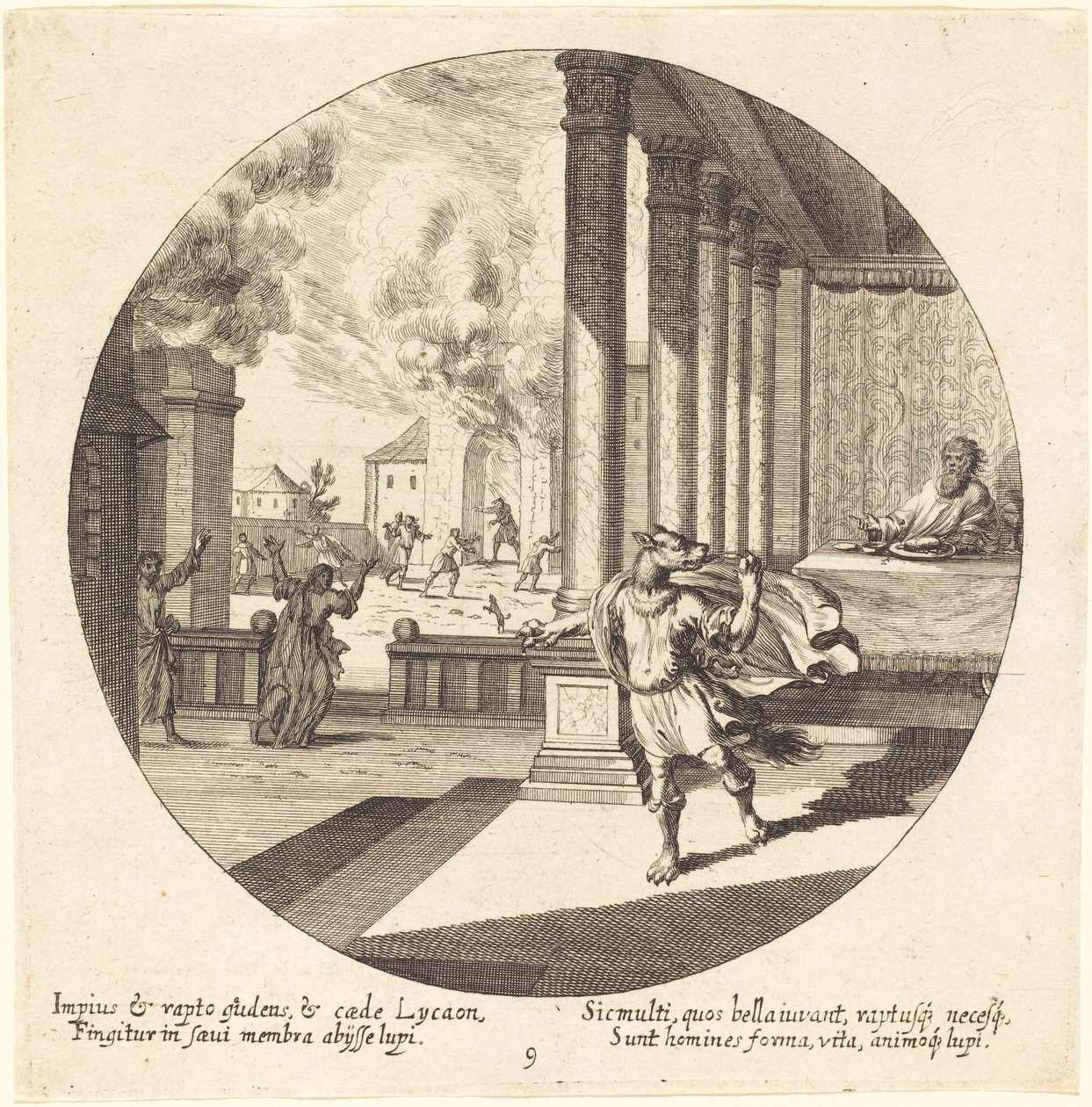 Jove gjør Lycaon til en ulv av Georg Andreas Wolfgang the Elder
