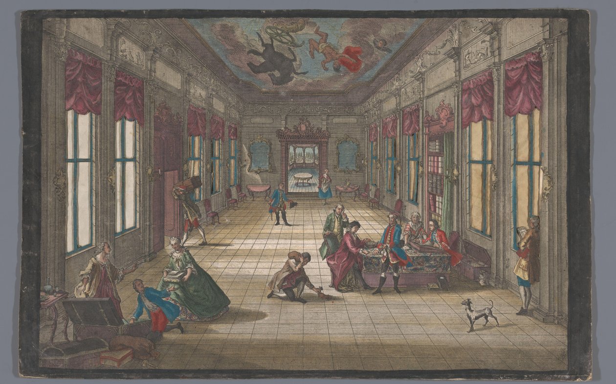 Den bortkomne sønnen mottar arven sin Abtheilung des verlohrnen Sohnes mit seinem Vatter (tittel på objekt) av Georg Balthasar Probst (possibly)