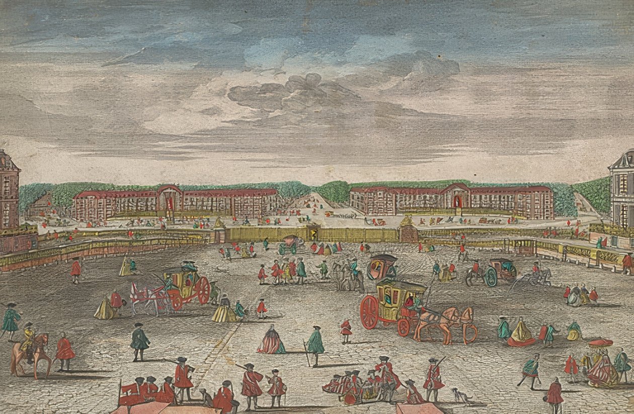 Utsikt over stallen til slottet i Versailles av Georg Balthasar Probst