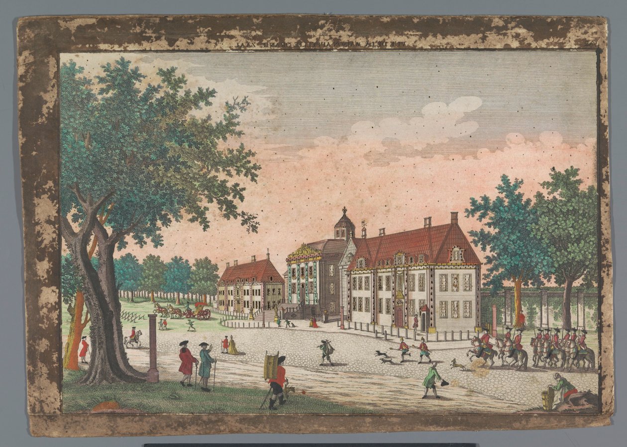 Utsikt over Huis ten Bosch-palasset i Haag Gesicht des Lust-Hausses Orange Hall (tittel på objekt) Haag (serietittel) av Georg Balthasar Probst