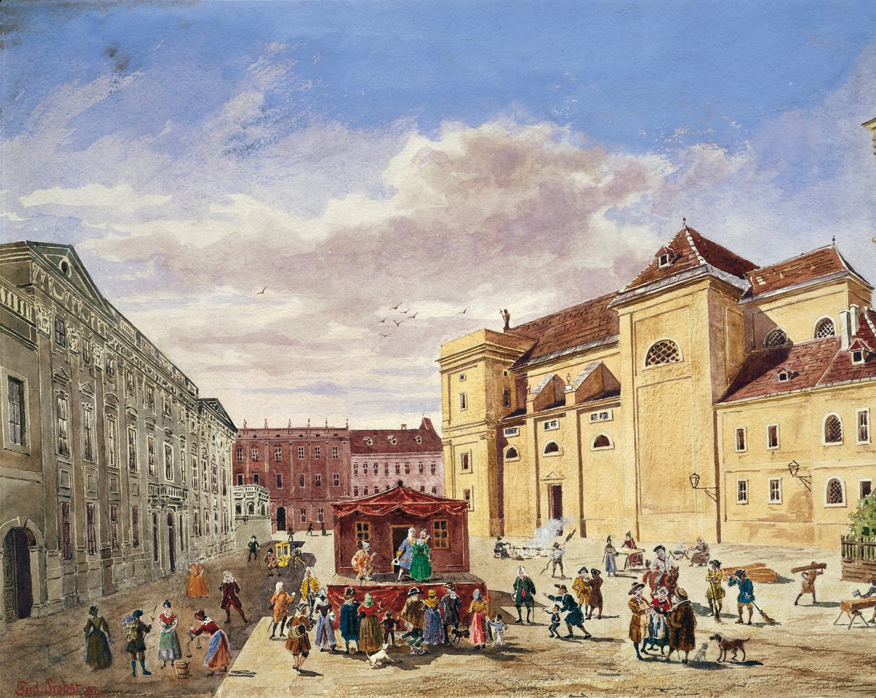 Utsikt over Freyung, Wien av Georg Balthasar Probst