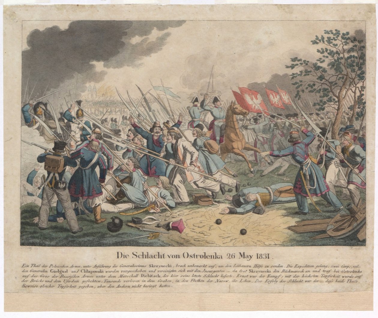 Slaget ved Ostroleka 26. mai 1831 av Georg Benedikt Wunder