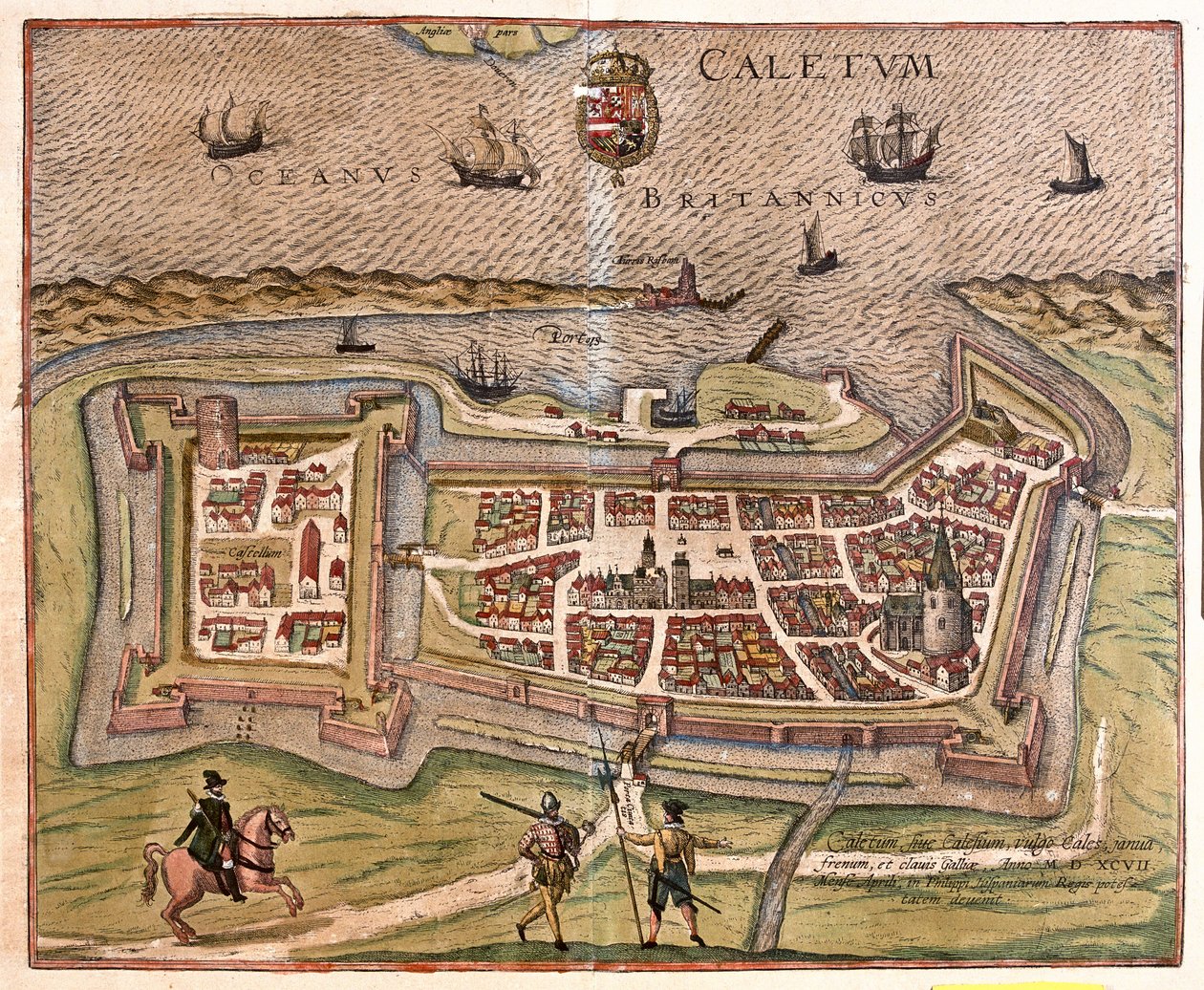 Calais, Frankrike - i #39;Civitates Orbis Terrarum#39; av Georg Braun, Köln 1617 av Georg Braun