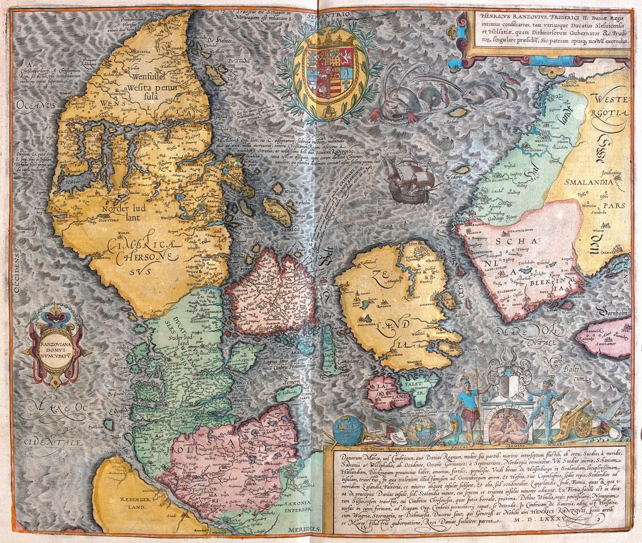 Danmark - i #39;Civitates Orbis Terrarum#39; av Georg Braun, Köln 1617 av Georg Braun