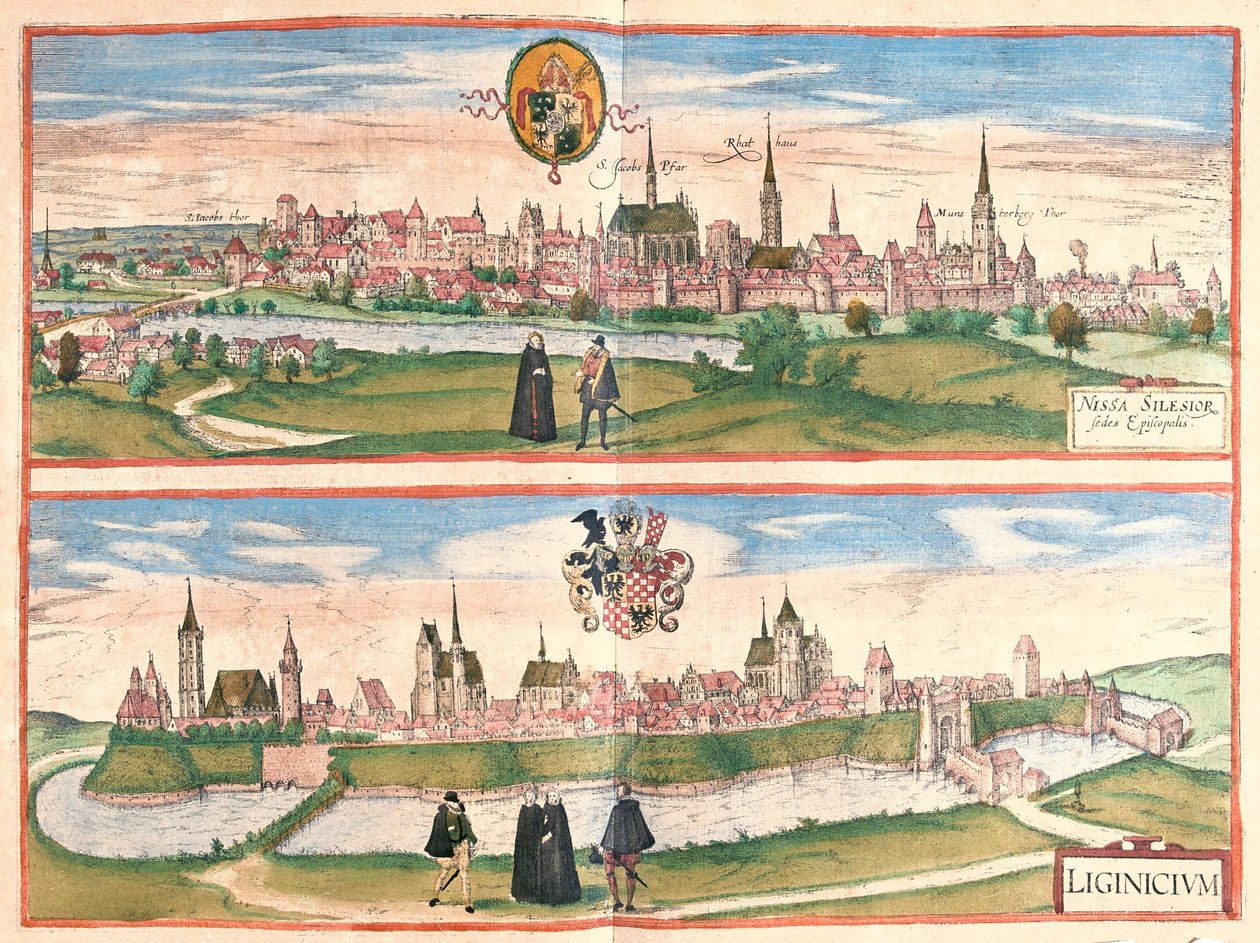 Nysa - Legnica, Polen - i #39;Civitates Orbis Terrarum#39; av Georg Braun, Köln 1617 av Georg Braun