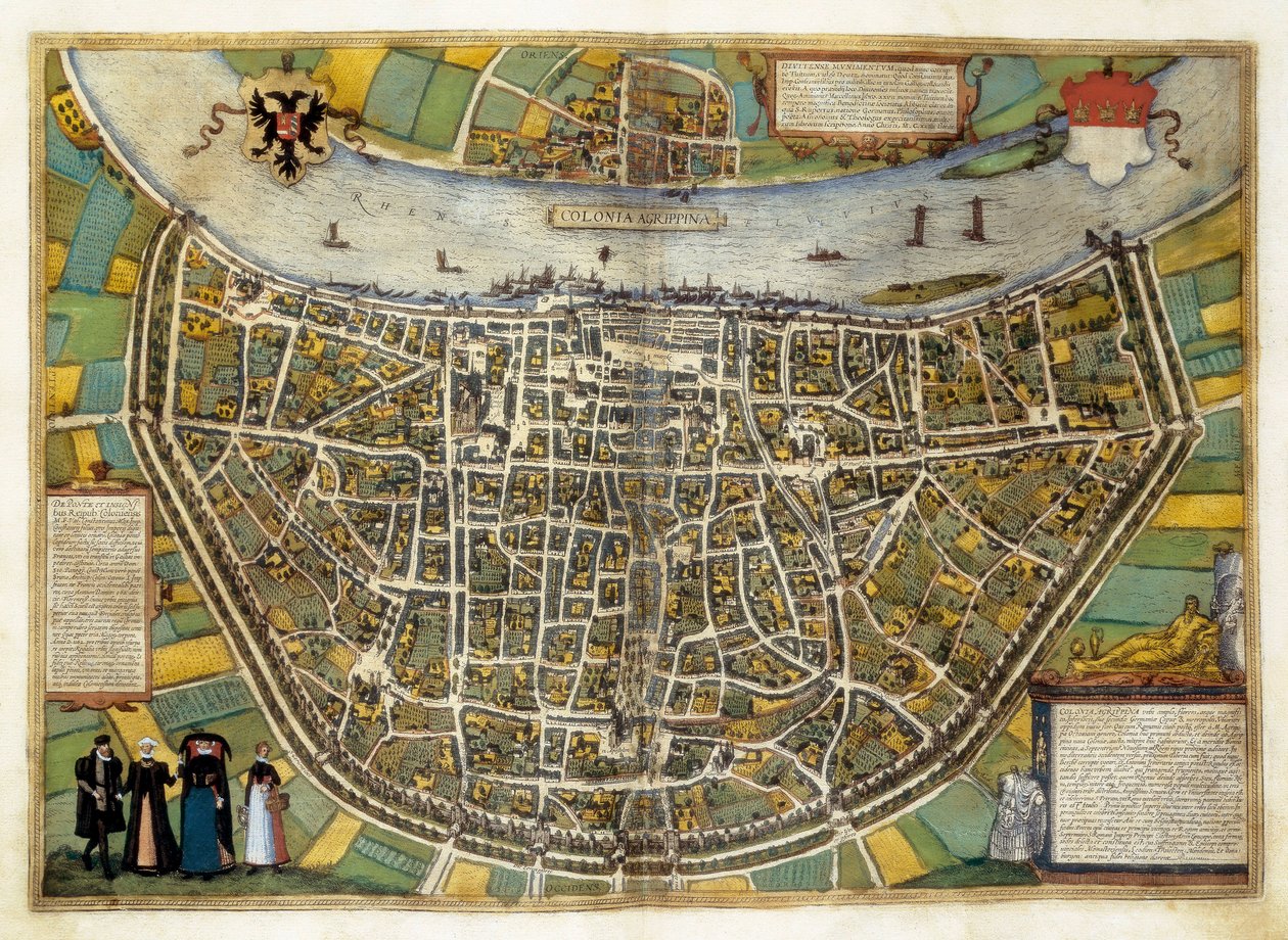 Kart over byen Burgos i Spania av Georg Braun