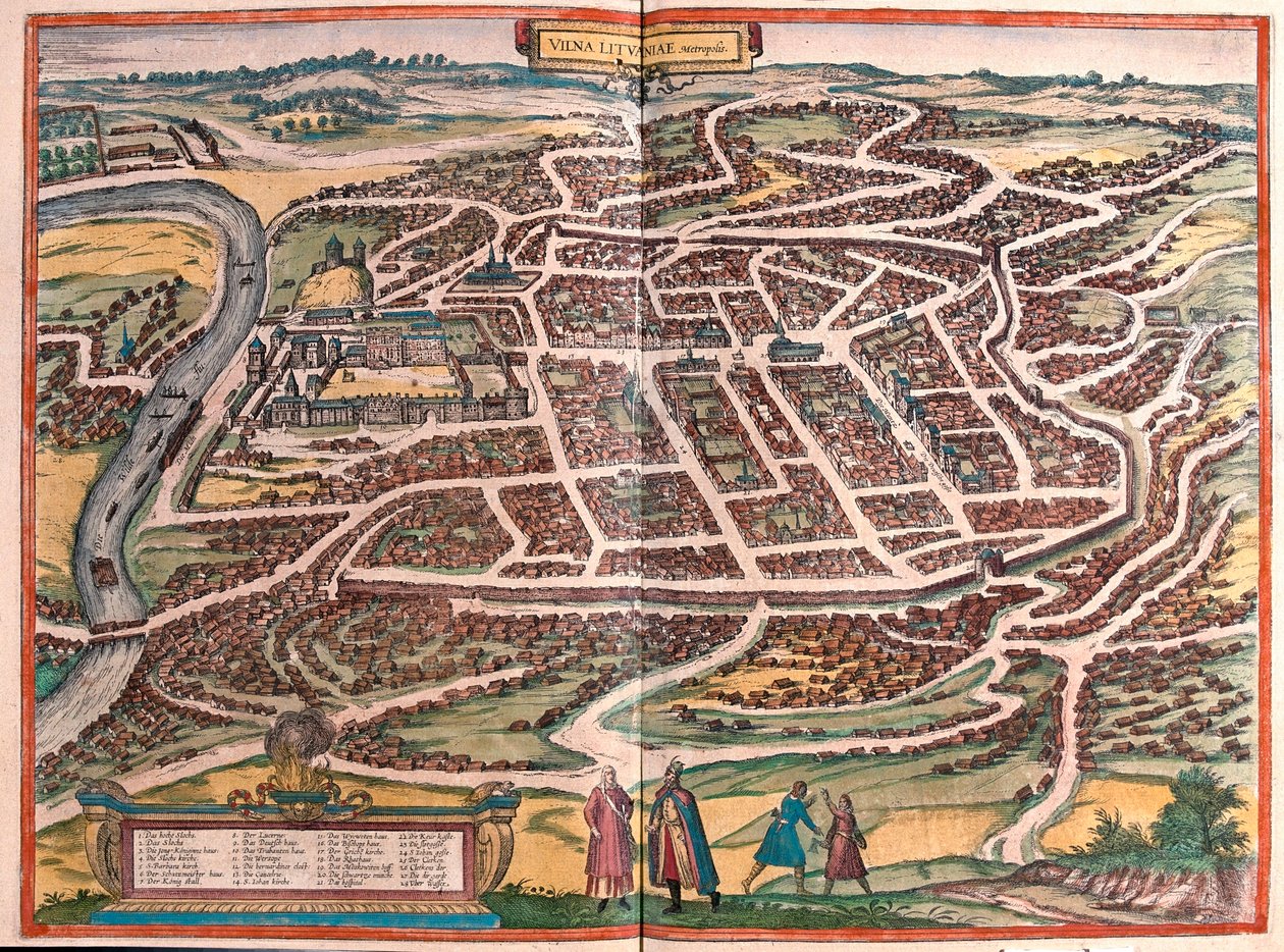 Vilnius, Litauen- i #39;Civitates Orbis Terrarum#39; av Georg Braun, Köln 1617 av Georg Braun