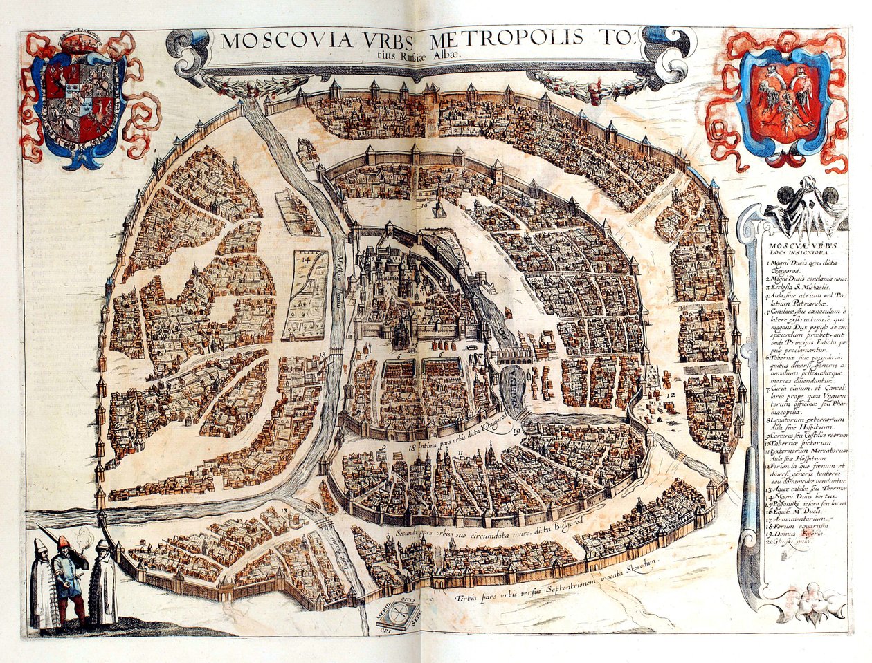 Kart over Moskva, 1572 av Georg Braun und Franz Hogenberg
