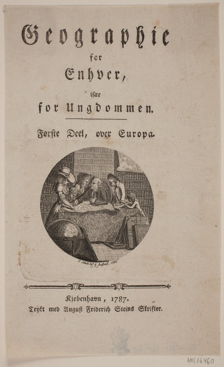 Tittelside med vignett for "Geografi for alle" av Georg Christian Schule