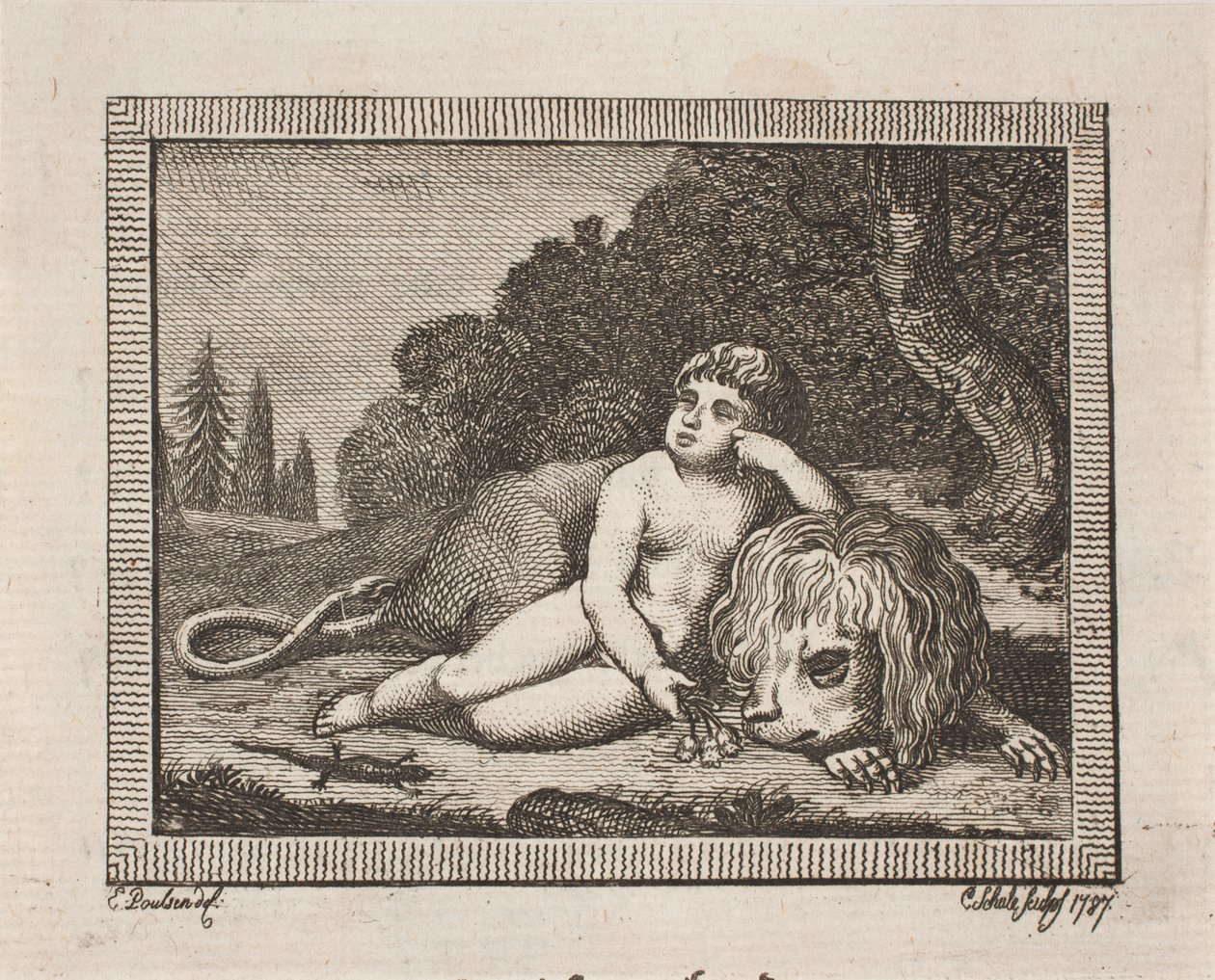 Vignett for J. H. Wessels "Alle skrifter" av Georg Christian Schule